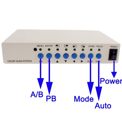 CCTV Color Quad Security Video 4 Channel Processor Divider(White), 4 Channel Processor CCTV Color Quad Security Video 4 Channel Processor Divider(White), 4 Channel Processor